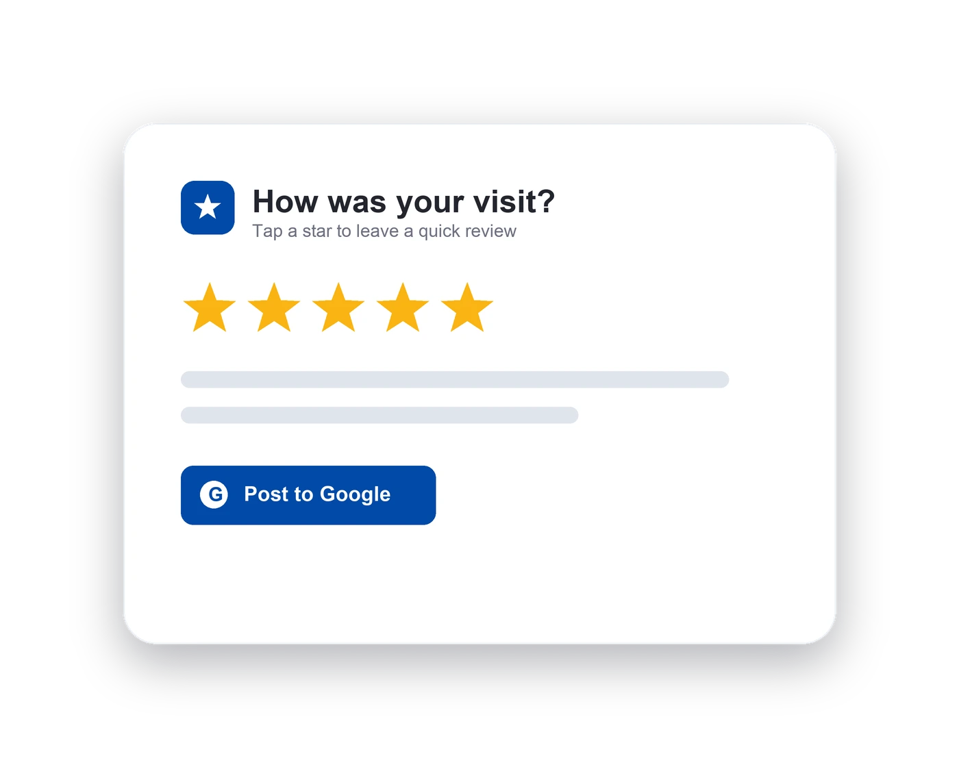 Review request screen