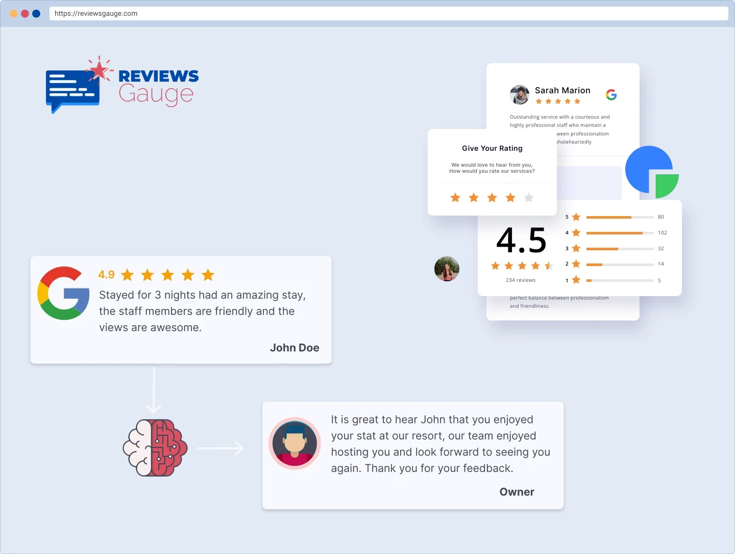AI drafting an on-brand reply to a Google review, sample
